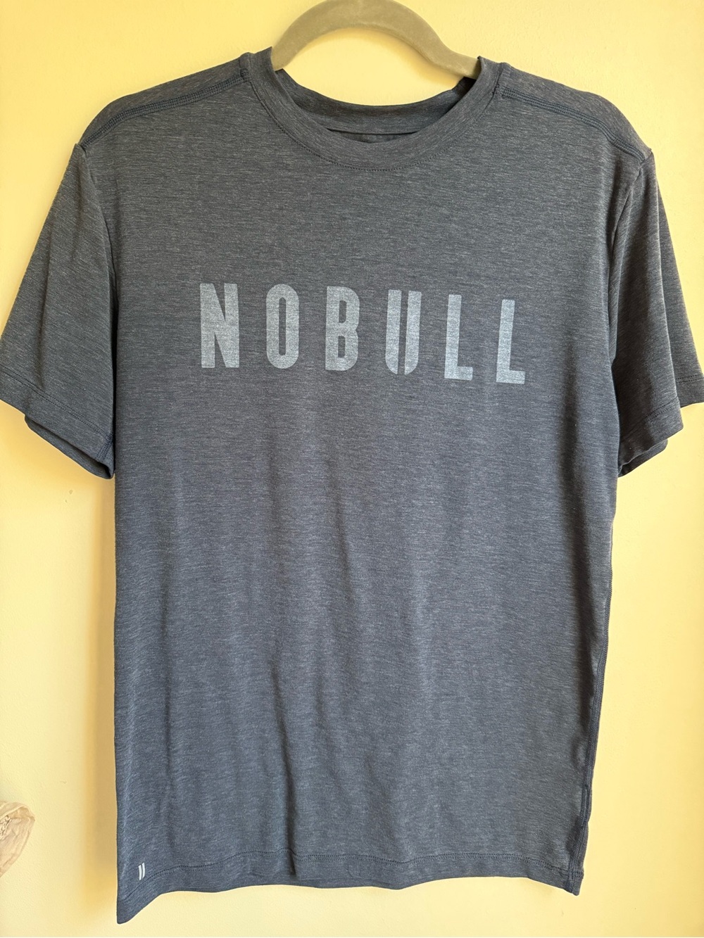 NOBULL Navy Heather Logo Crew Tee